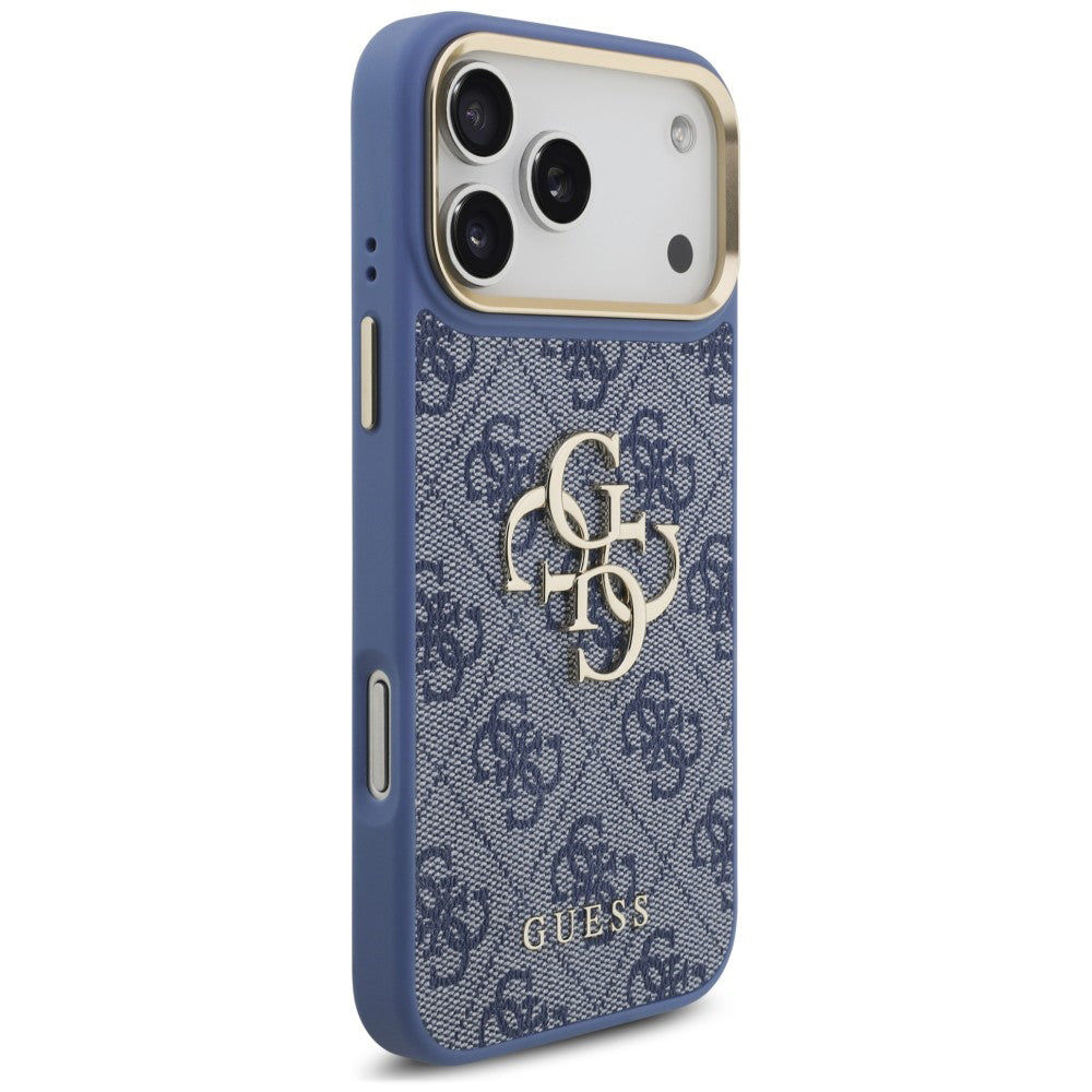 Puzdro pre Apple iPhone 18 Pro Max / 17 Pro Max, Guess, Big 4G Classic Logo & Big Strap Metal Buttons, modré