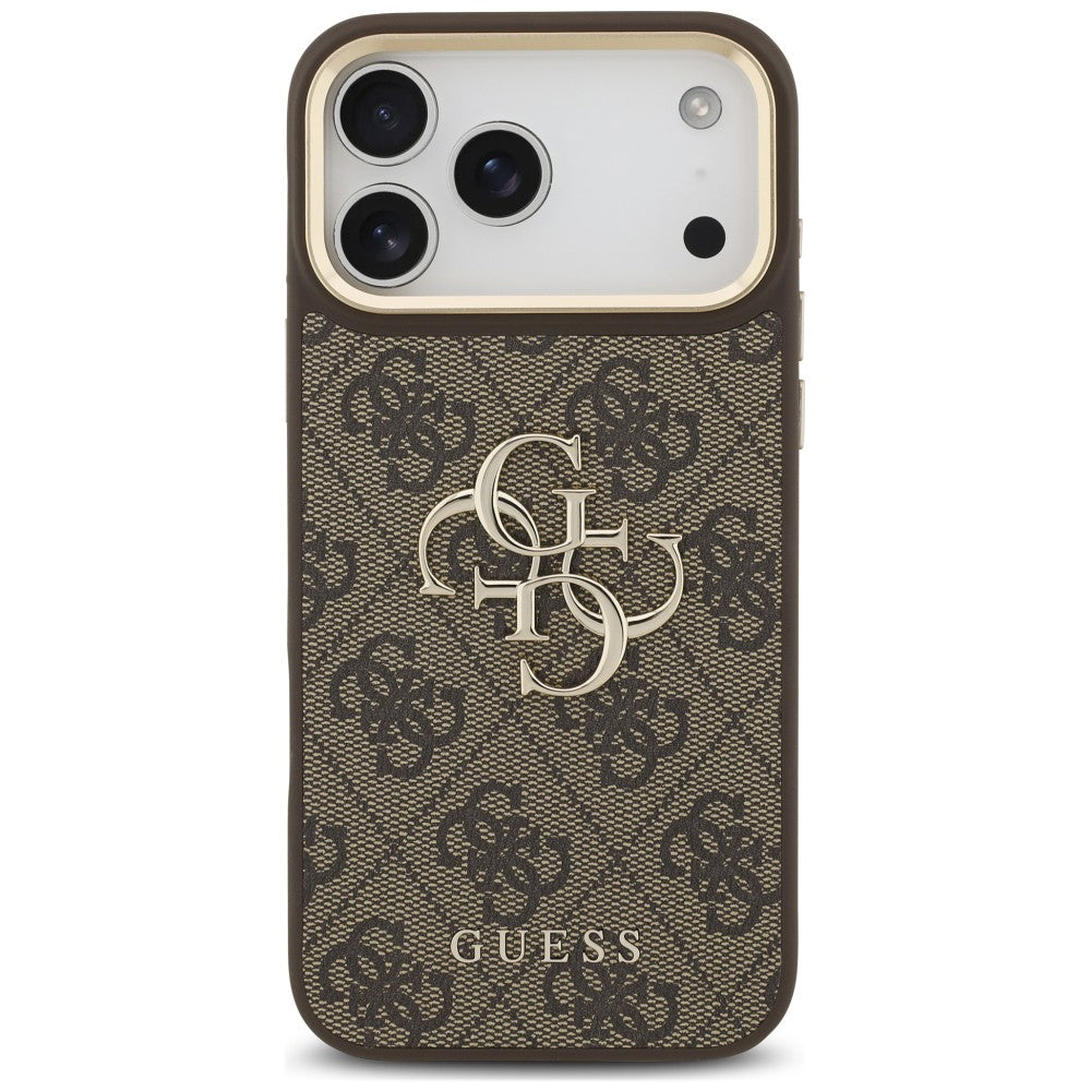 Puzdro na Apple iPhone 18 Pro Max / 17 Pro Max, Guess, Big 4G Classic Logo & Big Strap Metal Buttons, hnedé