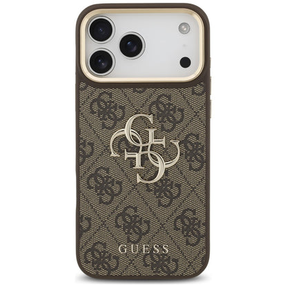 Puzdro na Apple iPhone 18 Pro Max / 17 Pro Max, Guess, Big 4G Classic Logo & Big Strap Metal Buttons, hnedé