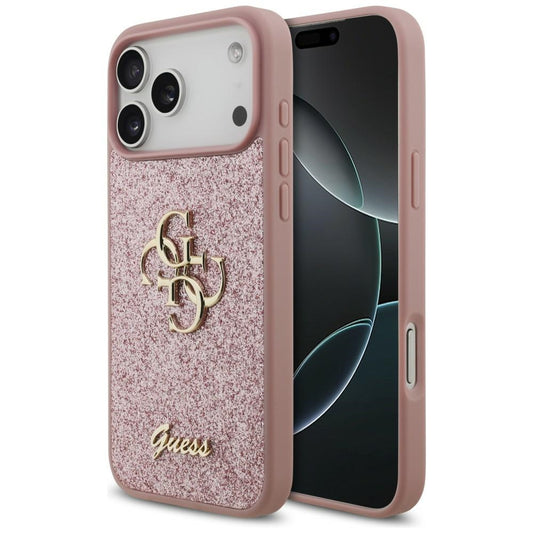 Puzdro pre Apple iPhone 18 Pro Max / 17 Pro Max, Guess, Fixed Glitter Big 4G, Ružové