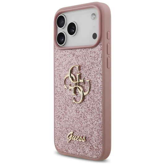 Puzdro pre Apple iPhone 18 Pro Max / 17 Pro Max, Guess, Fixed Glitter Big 4G, Ružové
