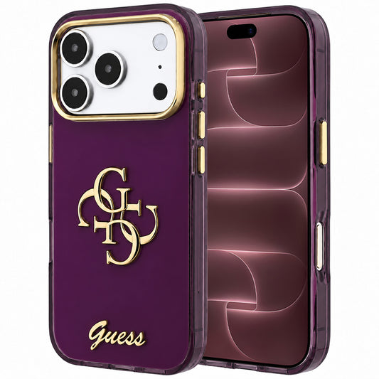 Puzdro pre Apple iPhone 18 Pro Max / 17 Pro Max, Guess, IML 4G Metal Script, Bordová