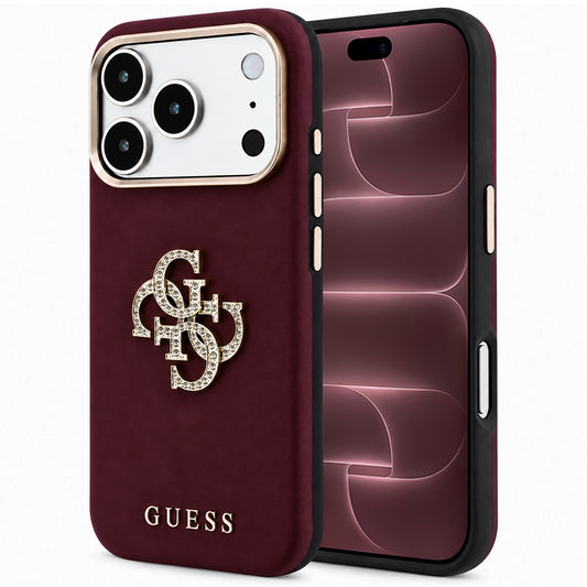 Puzdro pre Apple iPhone 18 Pro Max / 17 Pro Max, Guess, Smooth Big Strass Logo, Bordová