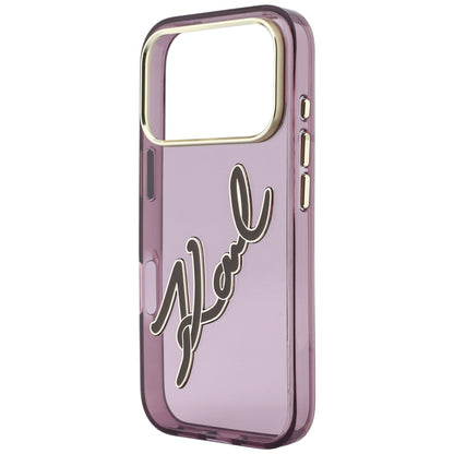 Puzdro pre Apple iPhone 18 Pro Max / 17 Pro Max, Karl Lagerfeld, IML Veľký podpis Živicové logo Kovový rám, Bordová