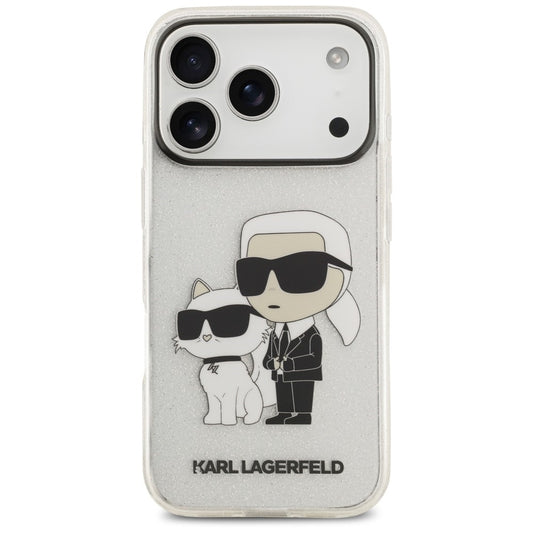 Puzdro na Apple iPhone 18 Pro Max / 17 Pro Max, Karl Lagerfeld, IML Glitter Karl and Choupette NFT, priehľadné