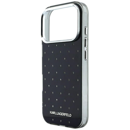 Puzdro pre Apple iPhone 18 Pro Max / 17 Pro Max, Karl Lagerfeld, IML kryštáliky a elektrolyticky pokovené logo, čierne