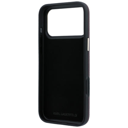 Puzdro pre Apple iPhone 18 Pro Max / 17 Pro Max, Karl Lagerfeld, hladké veľké živicové podpisové logo, vínové