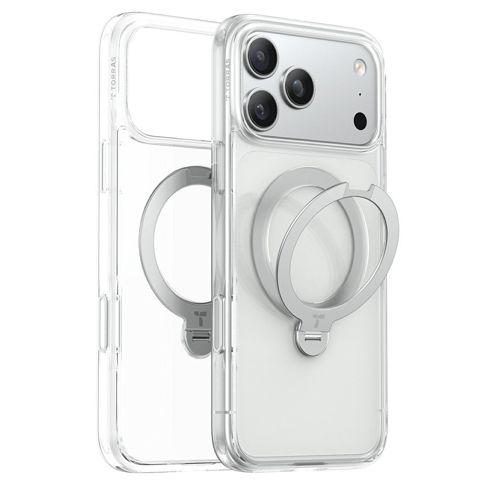 MagSafe puzdro pre Apple iPhone 18 Pro Max / 17 Pro Max, Torras, Ostand Spin, priehľadné