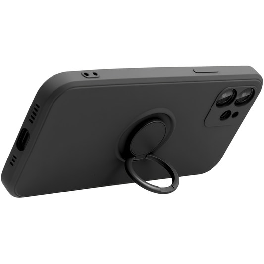 Puzdro pre Apple iPhone 16 Pro, OEM, Silikónový krúžok, Čierne