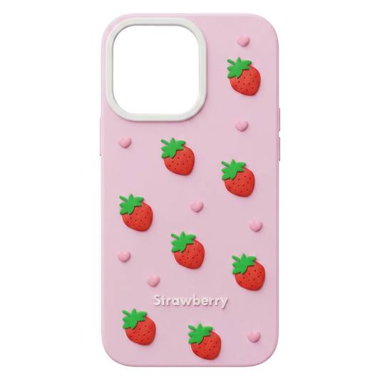 Puzdro pre Apple iPhone 15 / 14 / 13, OEM, Jahoda, Ružové