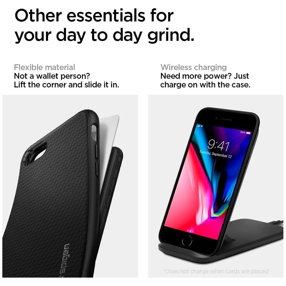 Puzdro pre Apple iPhone SE (2022) / SE (2020) / 8 / 7, Spigen, Liquid Air, Čierne 042CS20511