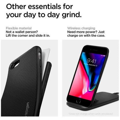 Puzdro pre Apple iPhone SE (2022) / SE (2020) / 8 / 7, Spigen, Liquid Air, Čierne 042CS20511