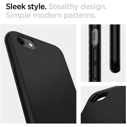 Puzdro pre Apple iPhone SE (2022) / SE (2020) / 8 / 7, Spigen, Liquid Air, Čierne 042CS20511