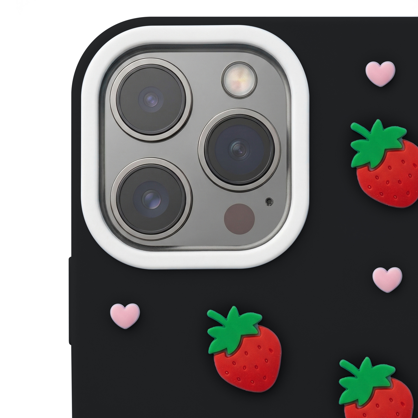 Obal pre Apple iPhone 12 / 12 Pro, OEM, Strawberry, čierny