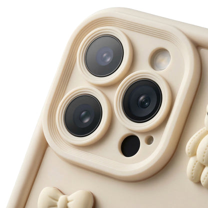 Obal na Apple iPhone 12, OEM, Ultra Trendy 3D Bear, béžový