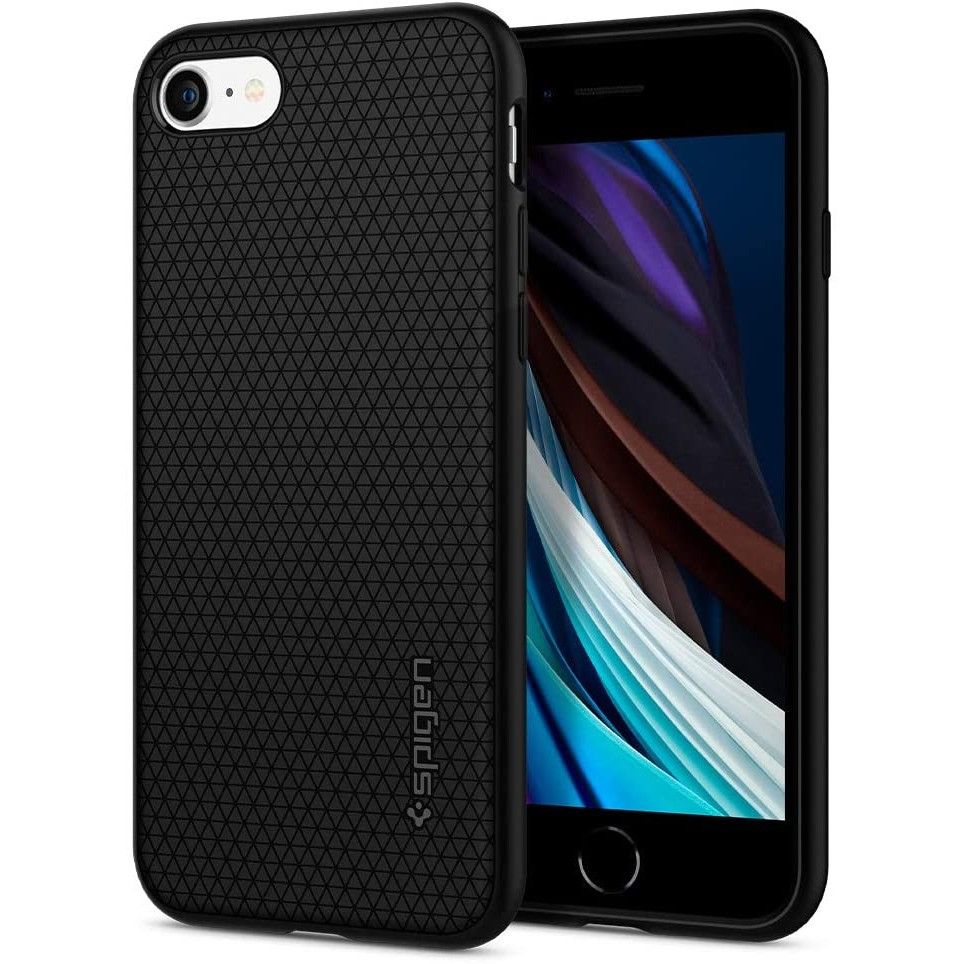 Puzdro pre Apple iPhone SE (2022) / SE (2020) / 8 / 7, Spigen, Liquid Air, Čierne 042CS20511
