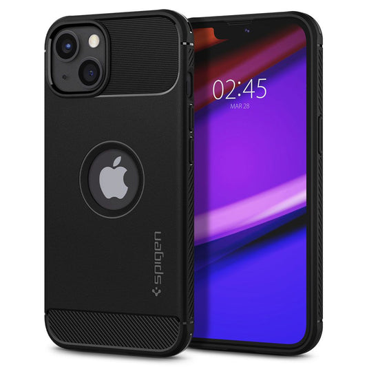 Puzdro pre Apple iPhone 13, Spigen, Rugged Armor, Čierna ACS03518