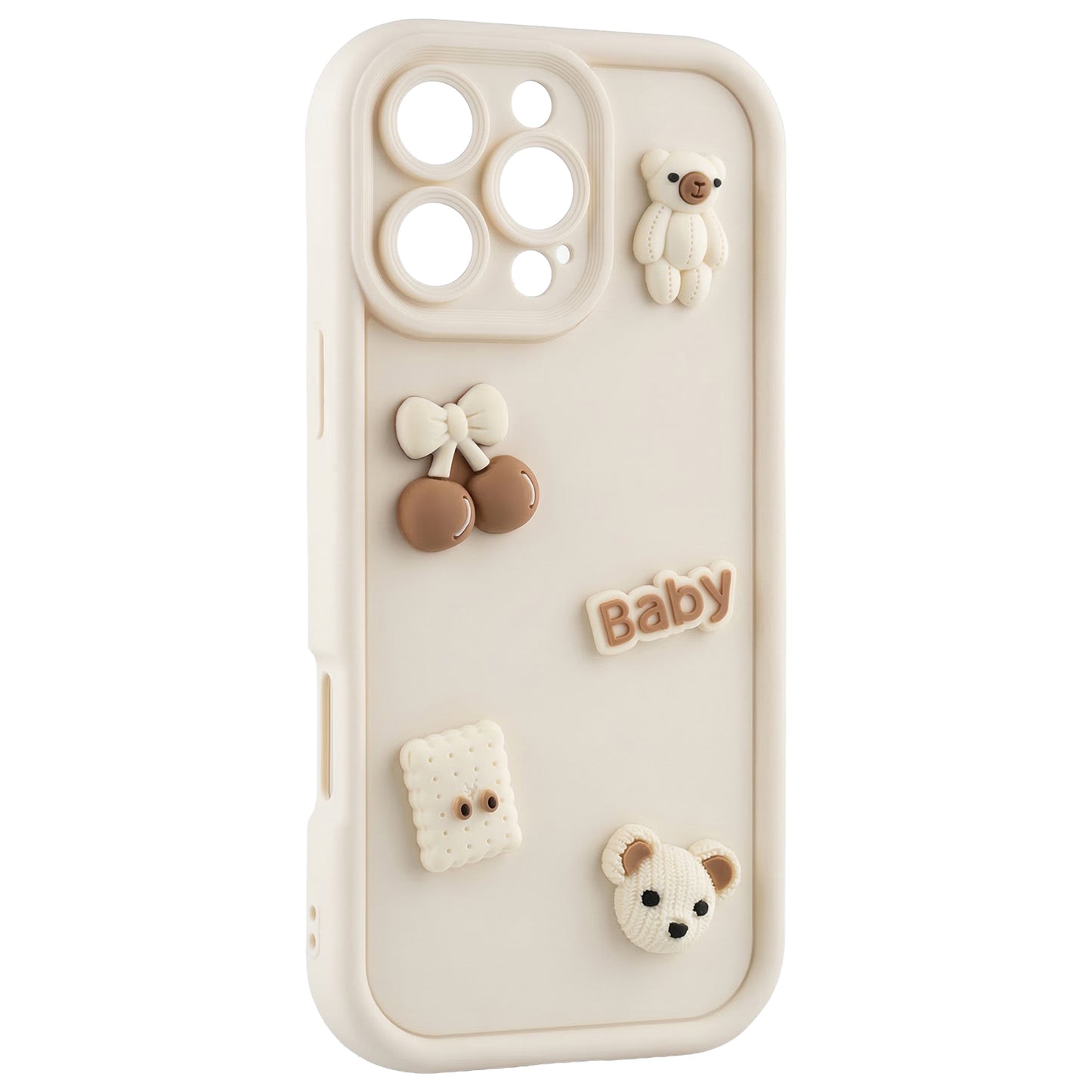 Case for Apple iPhone 14, OEM, Ultra Trendy 3D Bear, Beige