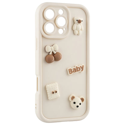 Case for Apple iPhone 14, OEM, Ultra Trendy 3D Bear, Beige