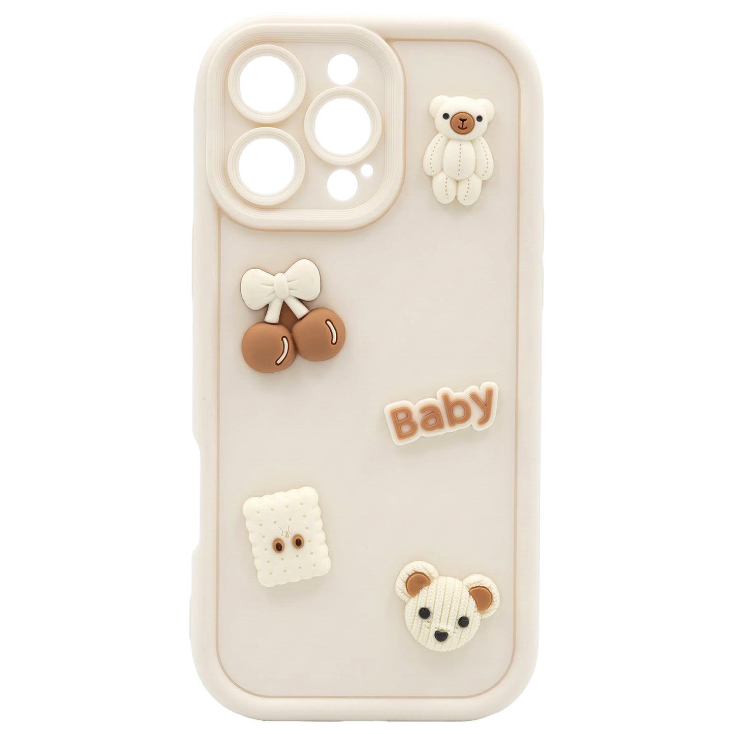 Case for Apple iPhone 14, OEM, Ultra Trendy 3D Bear, Beige