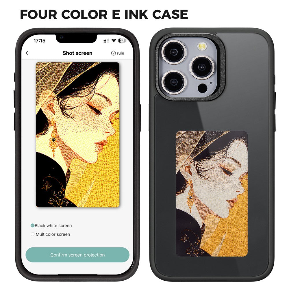Puzdro pre Apple iPhone 15 Pro Max, OEM, prispôsobený E-Ink displej, čierne