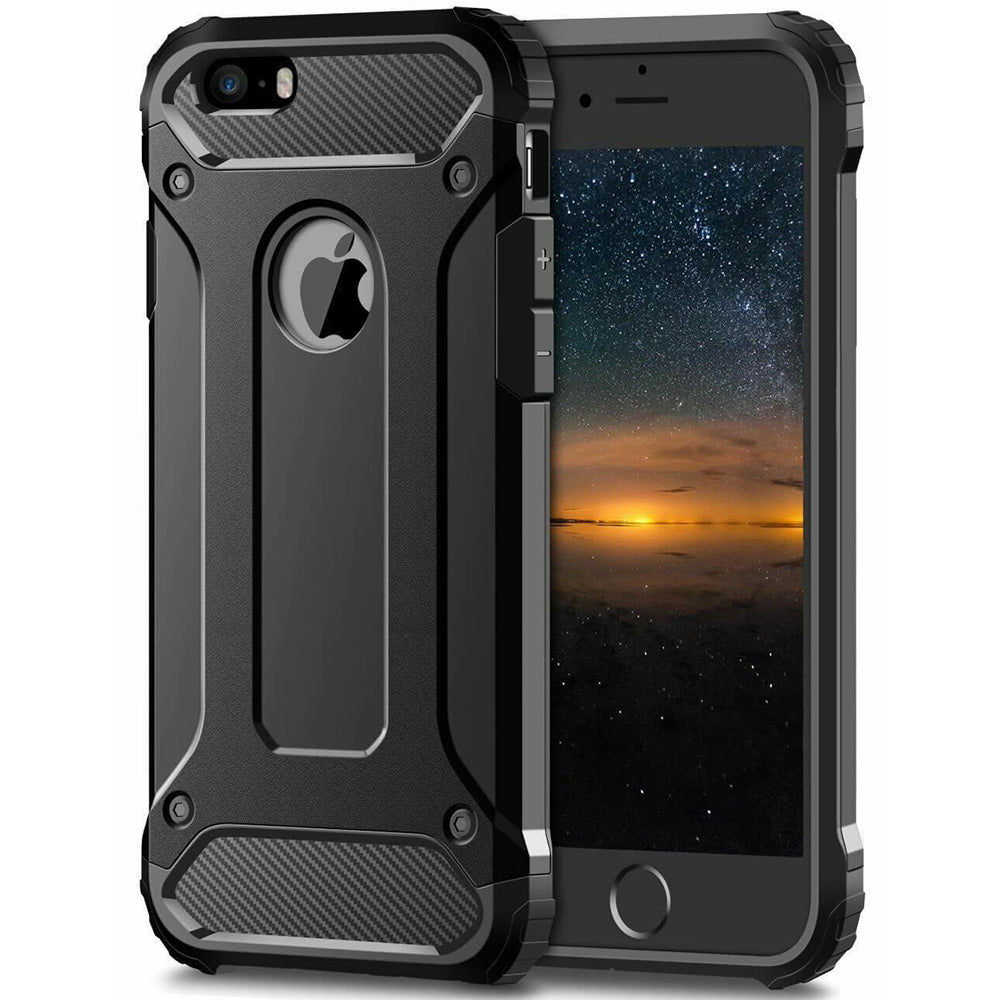 Puzdro pre Apple iPhone SE (2016) / 5 / 5s, Techsuit, Hybrid Armor, Čierna