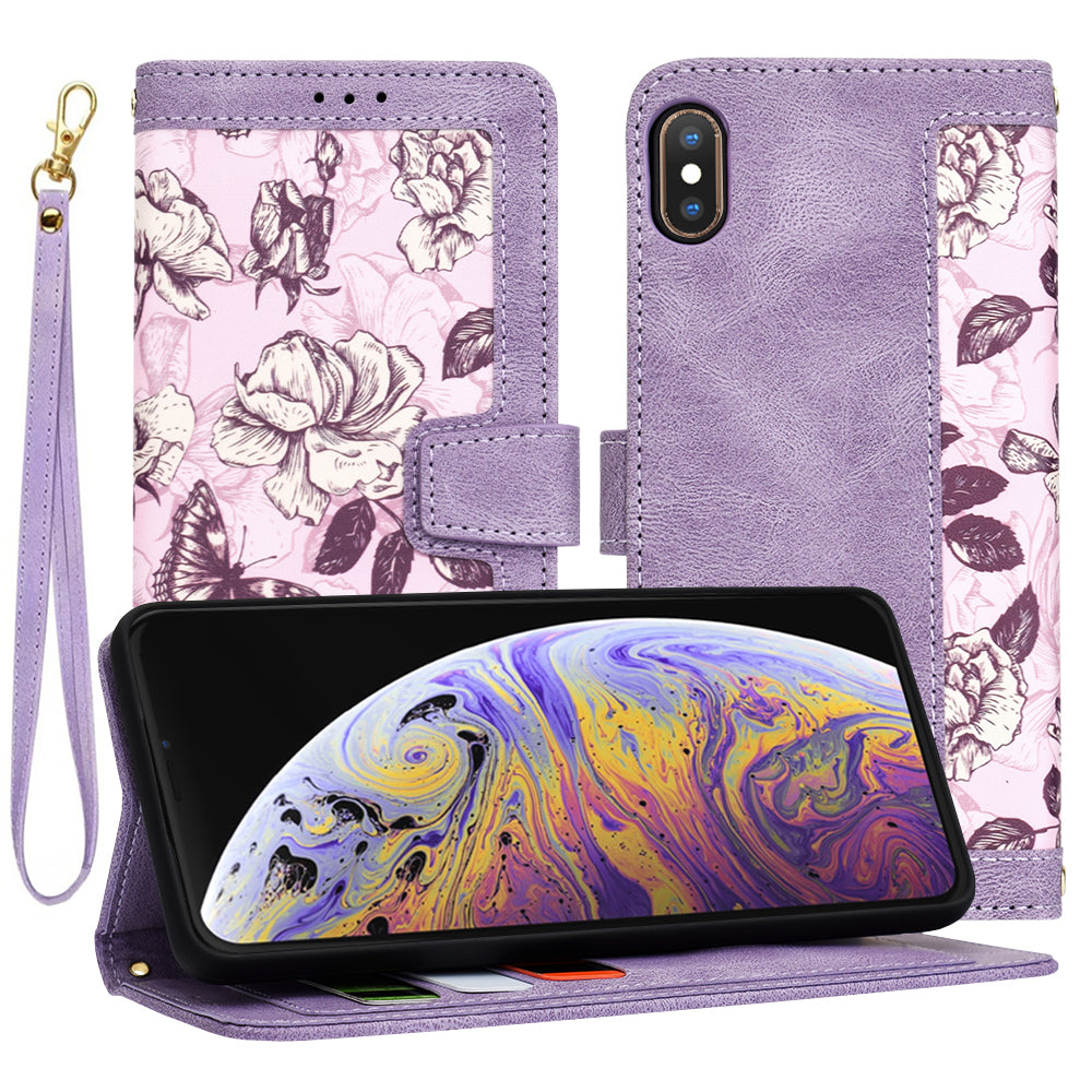 Puzdro pre Apple iPhone XS Max, Techsuit, FlipCraft, Fialová