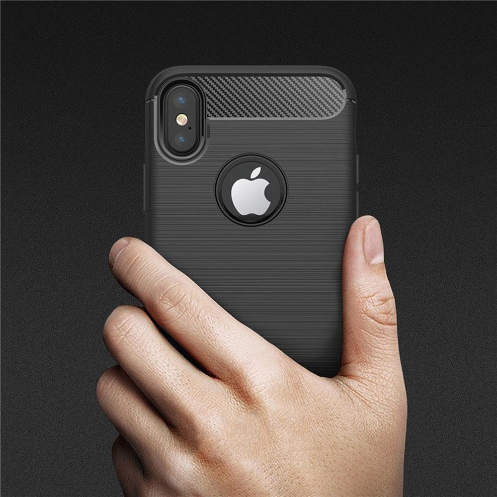 Obal na Apple iPhone XS / X, Techsuit, Karbón, Čierny