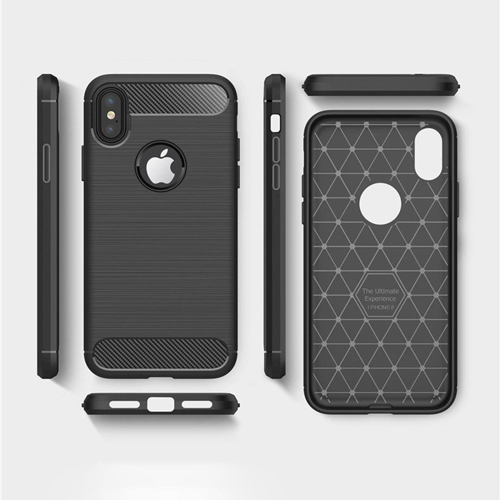 Obal na Apple iPhone XS / X, Techsuit, Karbón, Čierny
