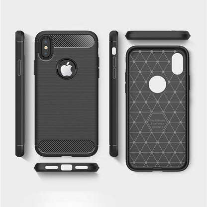 Obal na Apple iPhone XS / X, Techsuit, Karbón, Čierny