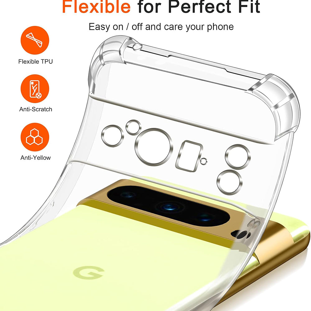 Obal na Google Pixel 8 Pro, Techsuit, nárazuvzdorný priehľadný, transparentný
