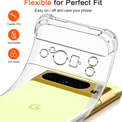 Obal na Google Pixel 8 Pro, Techsuit, nárazuvzdorný priehľadný, transparentný