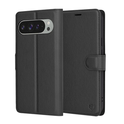 Obal na Google Pixel 9 Pro XL, Techsuit, kožené folio, čierny