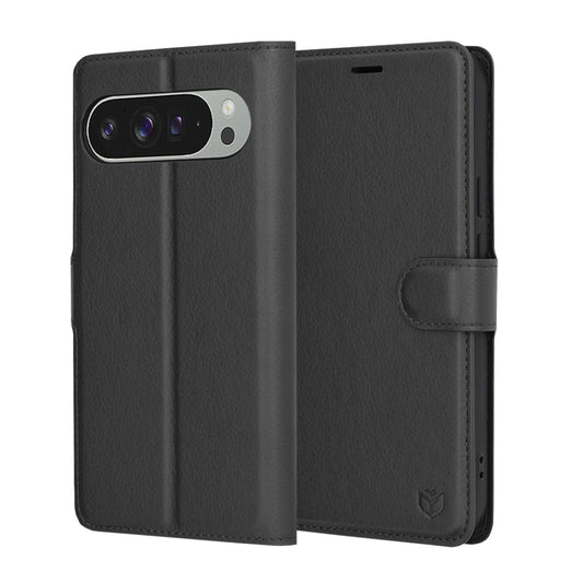 Obal na Google Pixel 9 Pro XL, Techsuit, kožené folio, čierny