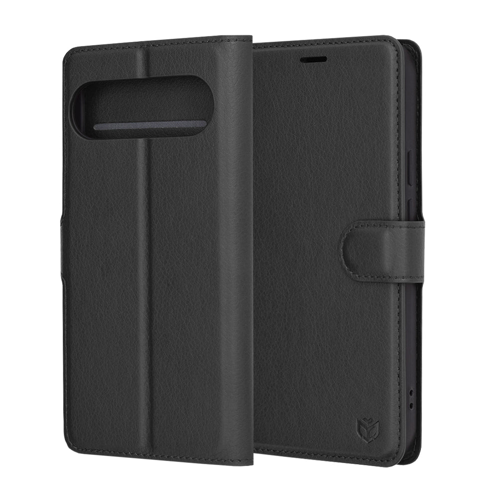 Obal na Google Pixel 9 Pro XL, Techsuit, kožené folio, čierny