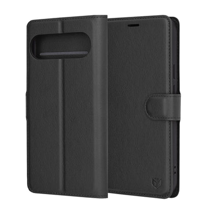 Obal na Google Pixel 9 Pro XL, Techsuit, kožené folio, čierny