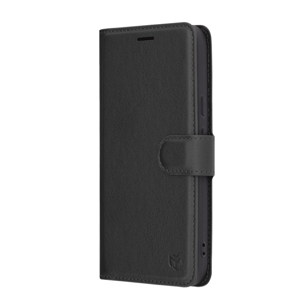 Case for Google Pixel 9a, Techsuit, Leather Folio, Black