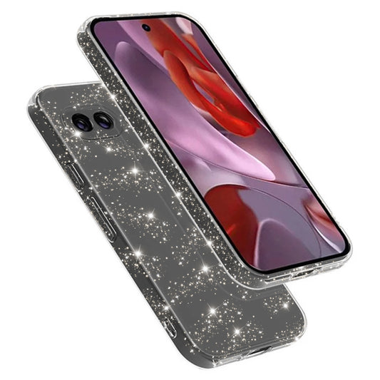 Obal na Google Pixel 9a, Techsuit, SparkleSkin, priehľadný