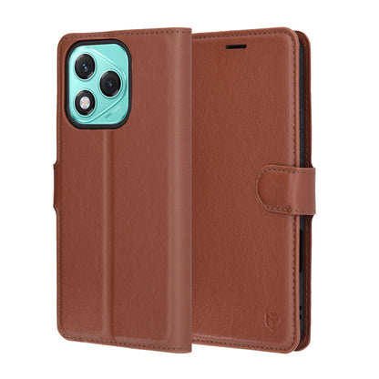 Puzdro na Honor 400 Lite, Techsuit, kožené folio, hnedé