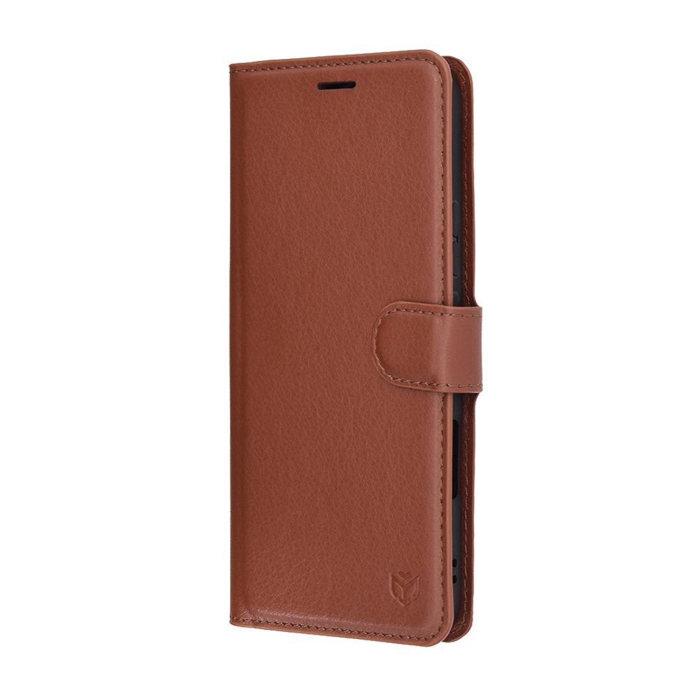 Puzdro na Honor 400 Lite, Techsuit, kožené folio, hnedé