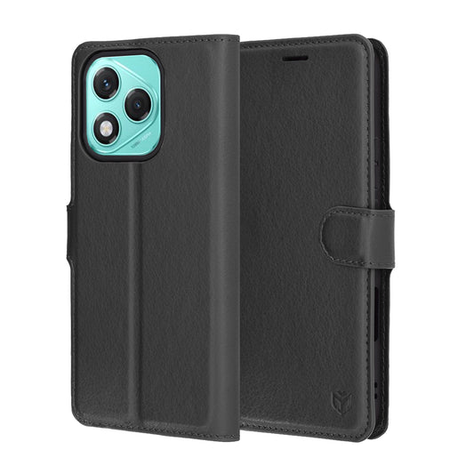 Puzdro pre Honor 400 Lite, Techsuit, kožené folio, čierne