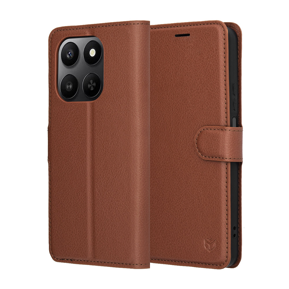 Puzdro pre Honor 400 Smart 4G / X7d 4G / 400 Smart 5G, Techsuit, Leather Folio, Hnedé