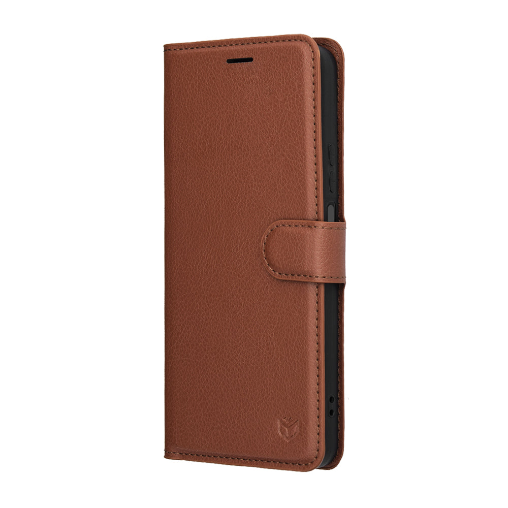 Puzdro pre Honor 400 Smart 4G / X7d 4G / 400 Smart 5G, Techsuit, Leather Folio, Hnedé