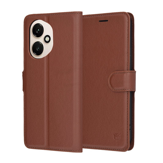 Puzdro na Honor 400, Techsuit, kožené folio, hnedé