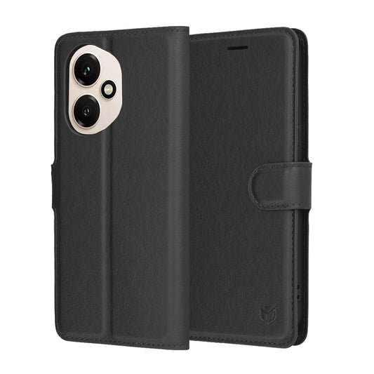 Puzdro na Honor 400, Techsuit, kožené folio, čierne