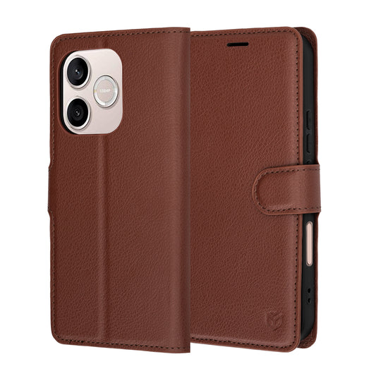 Puzdro pre Honor 600 Lite, Techsuit, Leather Folio, Hnedé