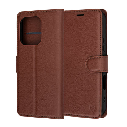 Puzdro pre Honor 600 Lite, Techsuit, Leather Folio, Hnedé