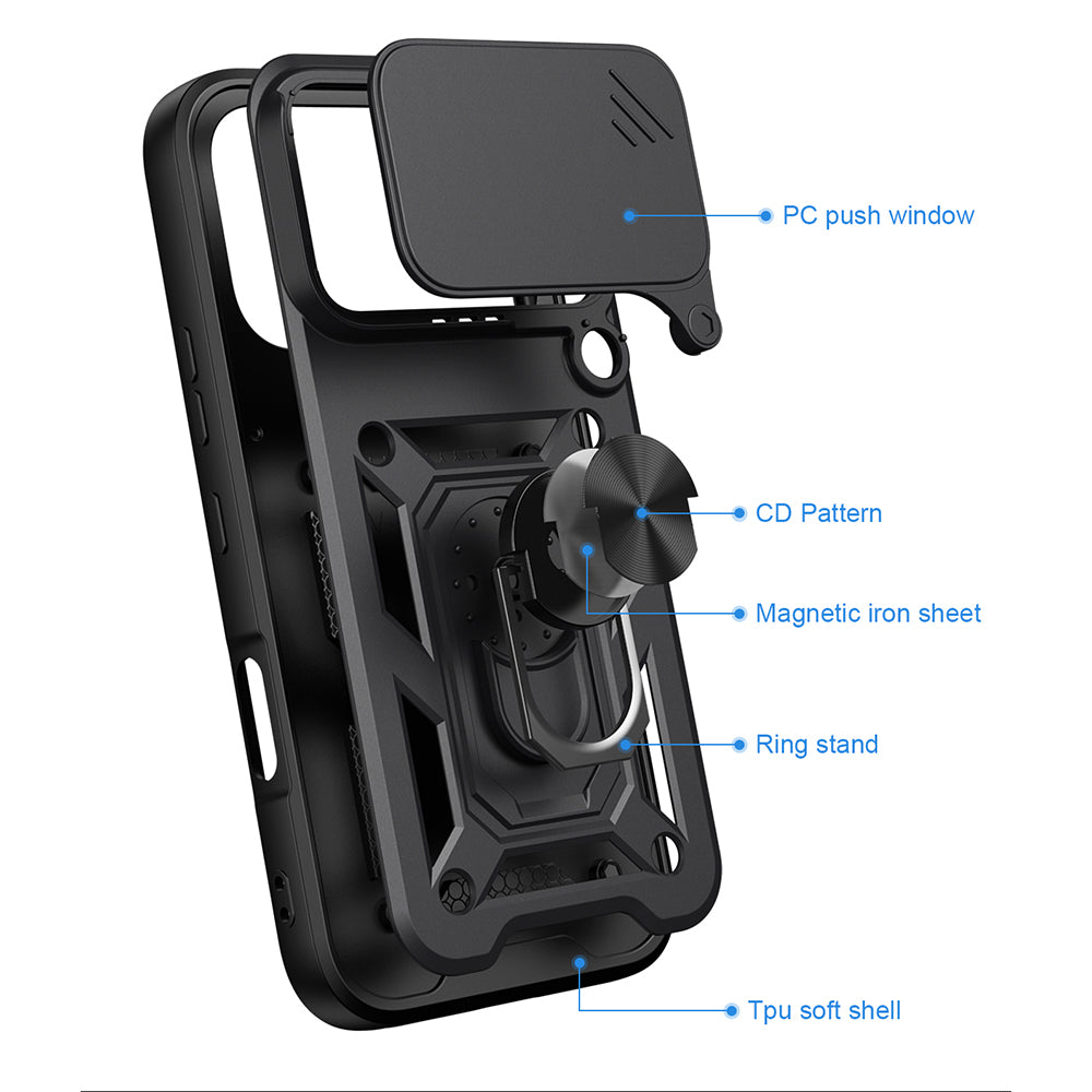 Puzdro pre Honor 600 Pro / 600, Techsuit, CamShield, Čierna