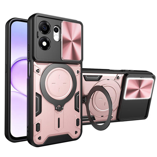 Puzdro na Honor 600 Smart, Techsuit, CamGuard Pro, Ružovo zlaté