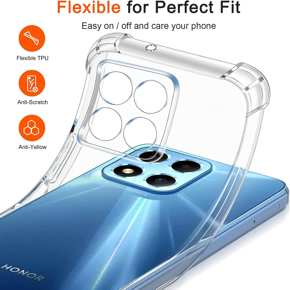 Obal na Honor 70 Lite / X6 / X8 5G, Techsuit, nárazuvzdorný priehľadný, transparentný